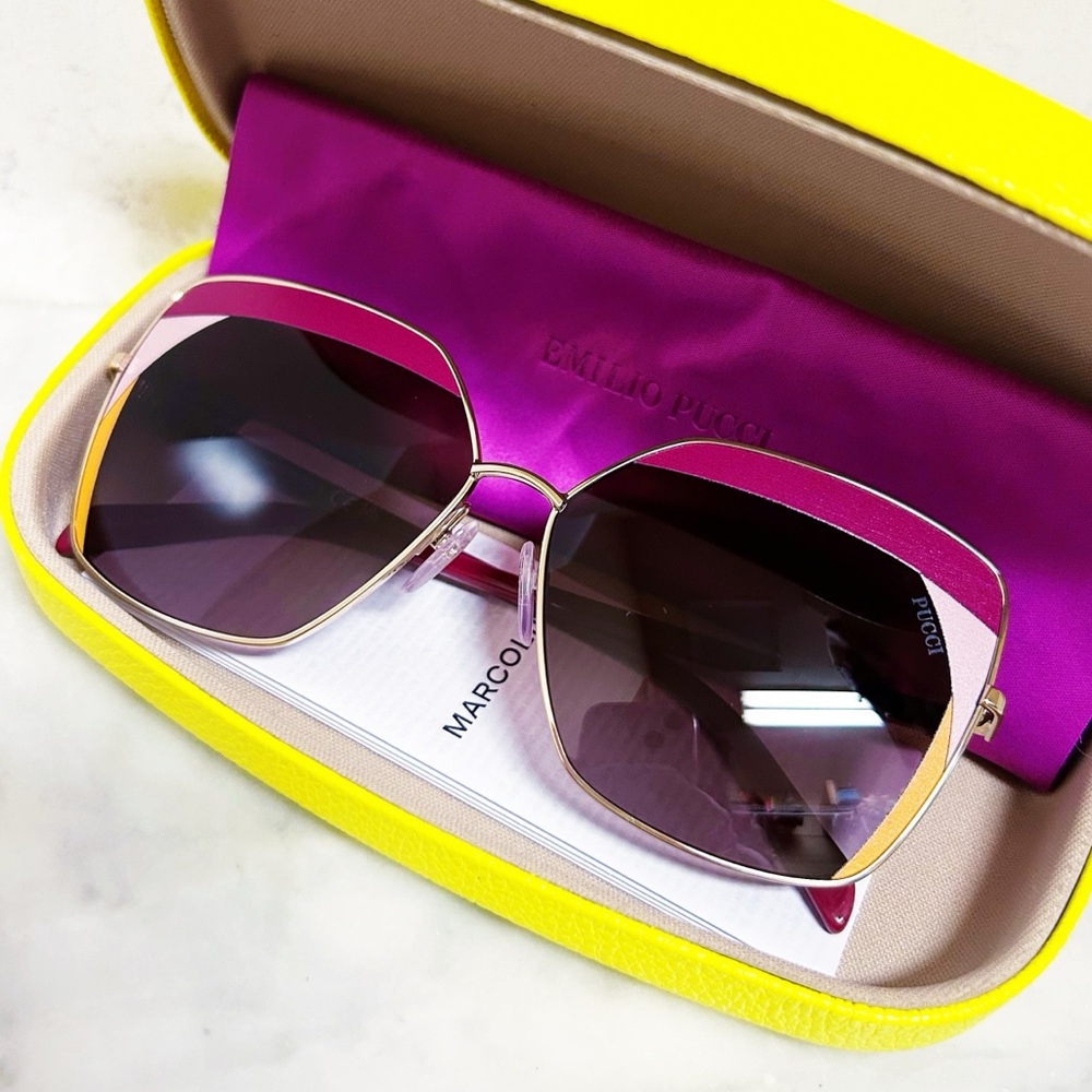 Authentic Emilio Pucci EP 0103 68T Womens Geometric Square Sunglasses
